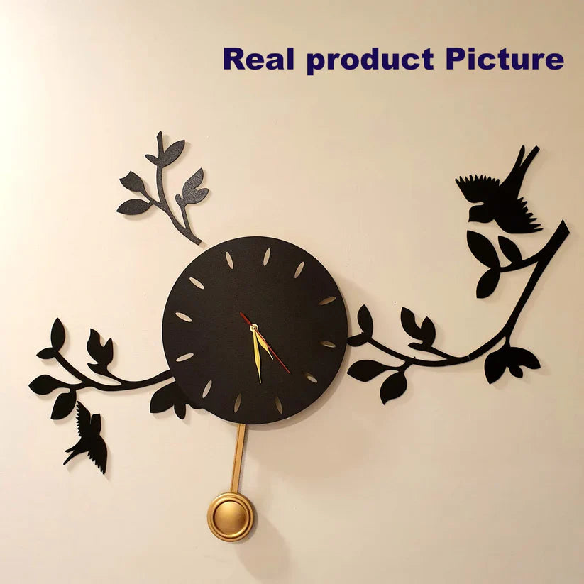 Birds on Branches Scenic Pendulum Clock