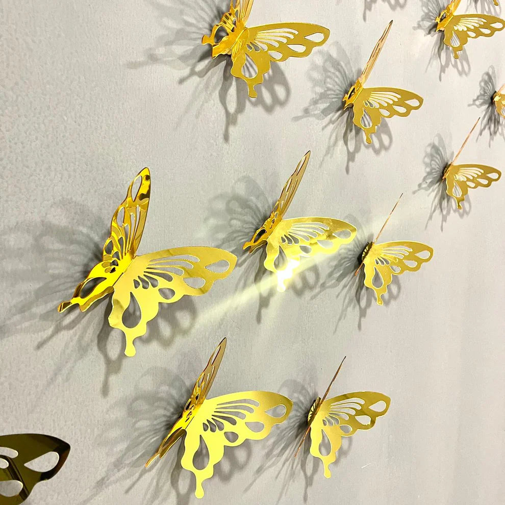 DIY 3D New 2024 Acrylic Mirror Butterflies for Wall Decor