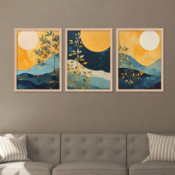 Unique Golden Tree Wall Art