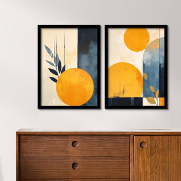 Yellow Circle Shape Framed