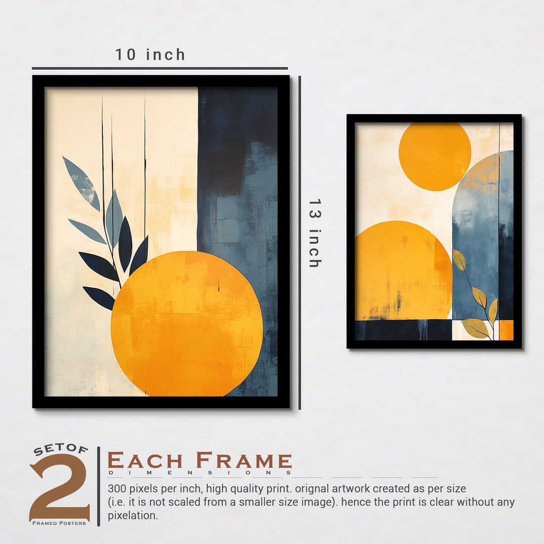 Yellow Circle Shape Framed