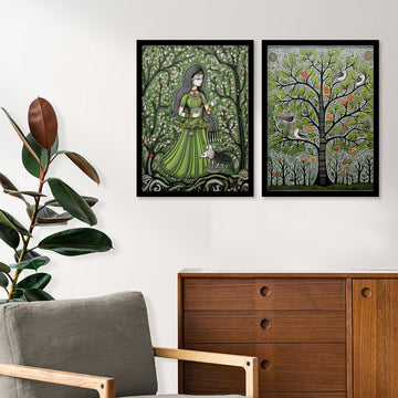 Traditional Madhubani Framed