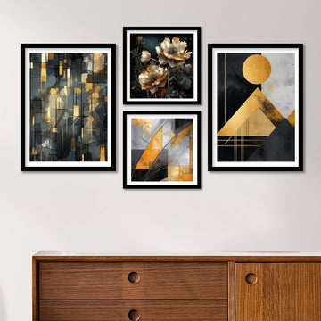 Golden Shining Design With Golden Flower