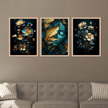 Golden And Blue Colour Design