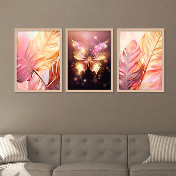 Gold And Pink Shining Butterfly