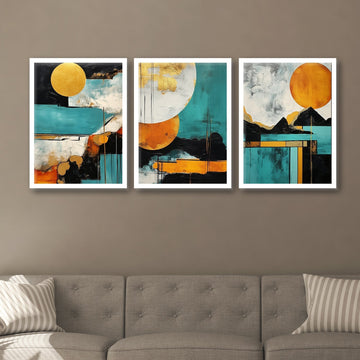 Colourfull Shapes Brush Painting Art