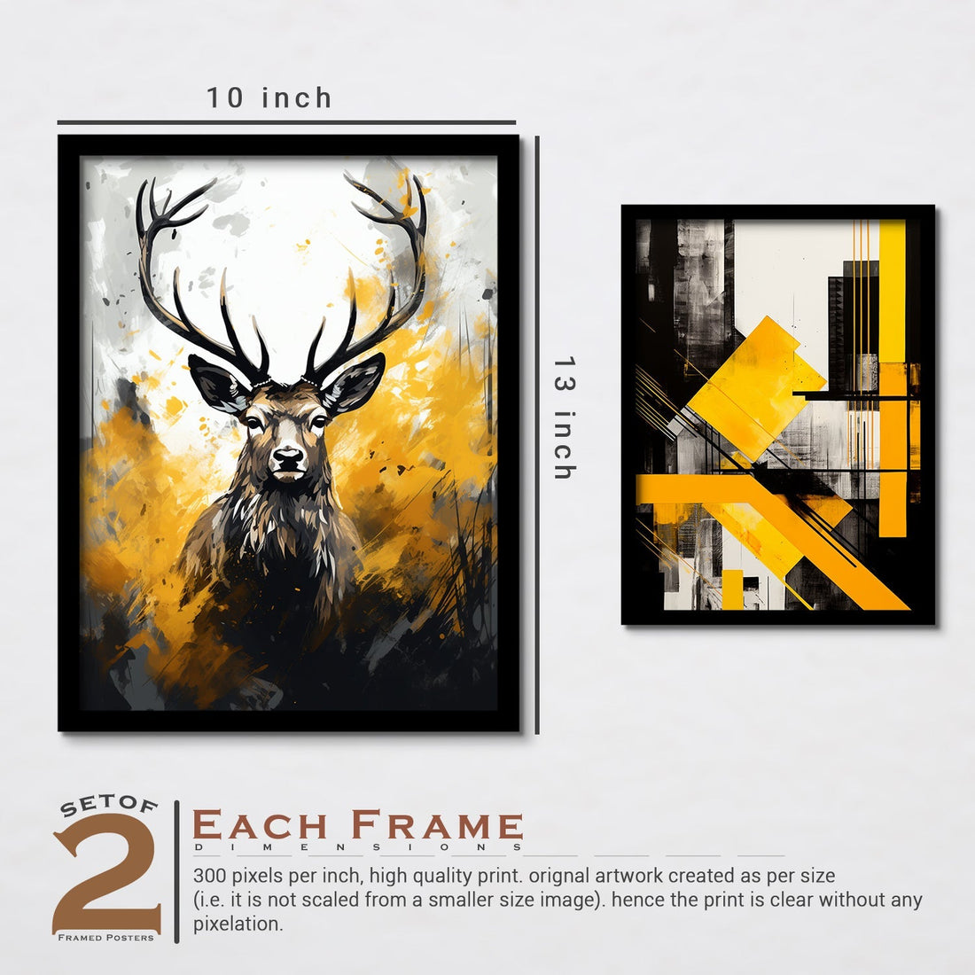 Rectangular Design With Deer