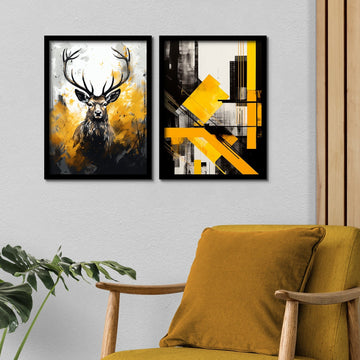 Rectangular Design With Deer