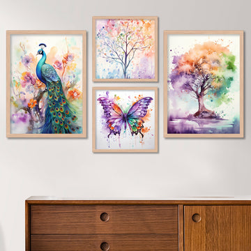 Rainbow Colours Bird Art